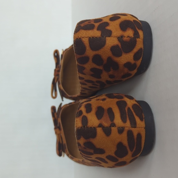 Trary Pointed Toe with Bow Slip On Ballet Flats Leopard Print 8 Brown - Picture 11 of 16